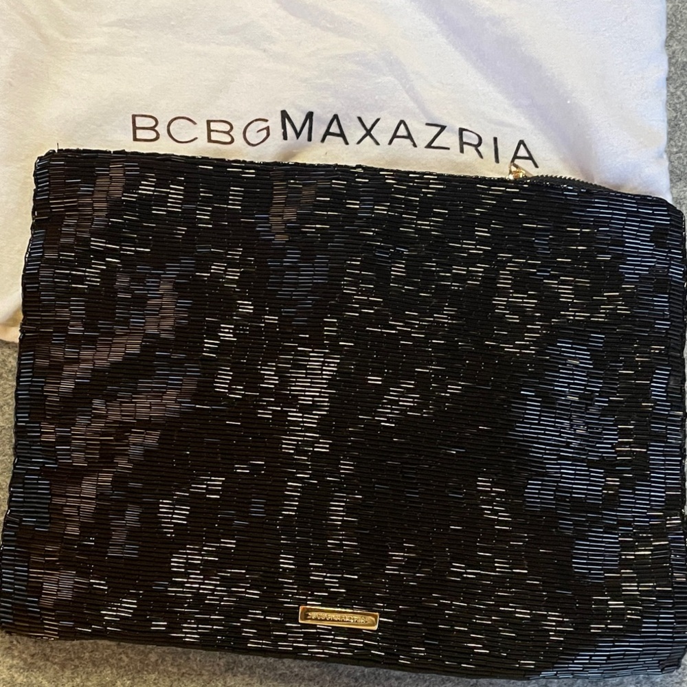 BCBGMaxAzria Black Textured Clutch